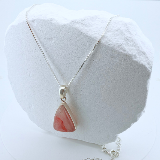 Natural Rutilated Quartz Pendant in 925 Sterling Silver – Unique Healing Gemstone Necklace