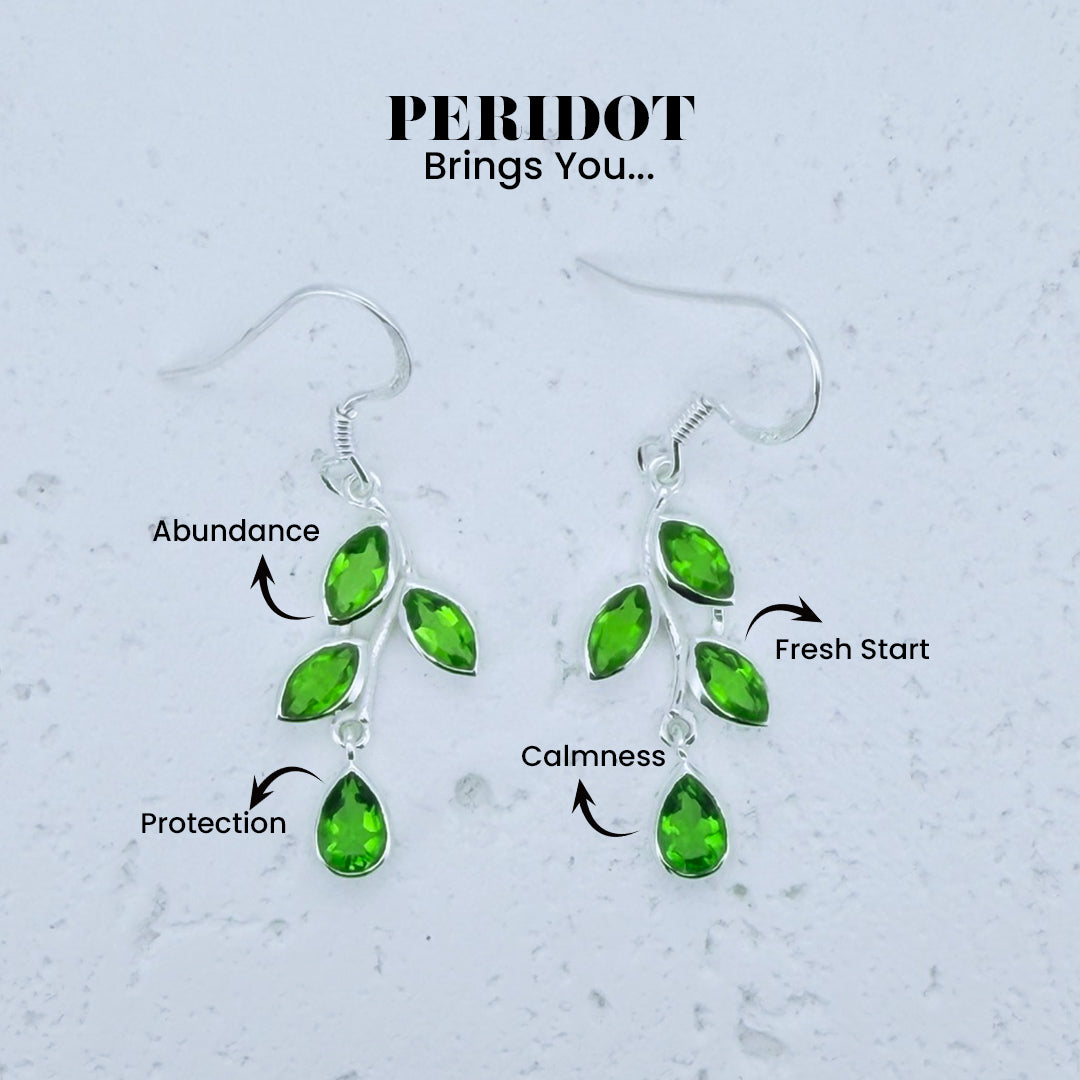 Peridot Earrings - 925 Sterling Silver