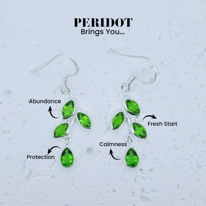 Peridot Earrings - 925 Sterling Silver