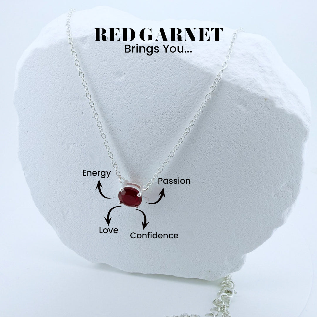 Natural Garnet Pendant – 925 Sterling Silver