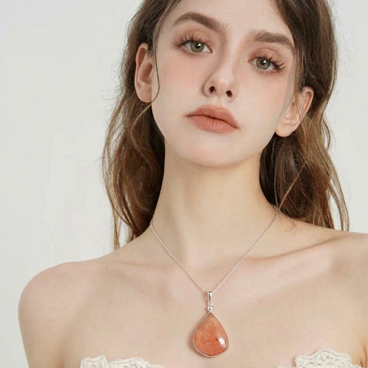 Natural Golden Fur Agate Pendant – 925 Sterling Silver