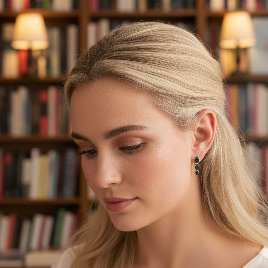 Natural Black Onyx Stud Earrings – 925 Sterling Silver