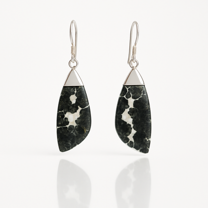 Natural Agate Jasper Earrings - 925 Sterling Silver