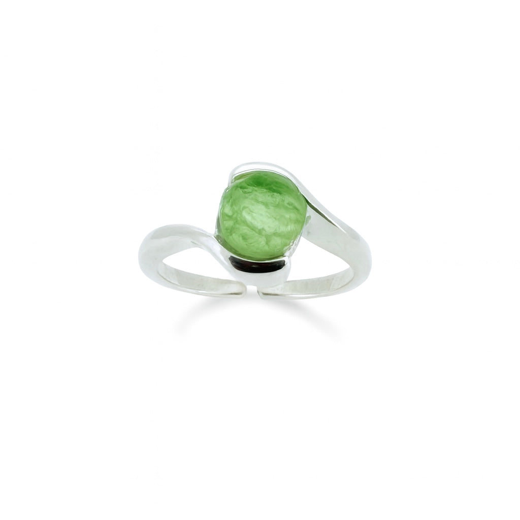 Natural Gemstone Wave Ring – Adjustable 925 Sterling Silver