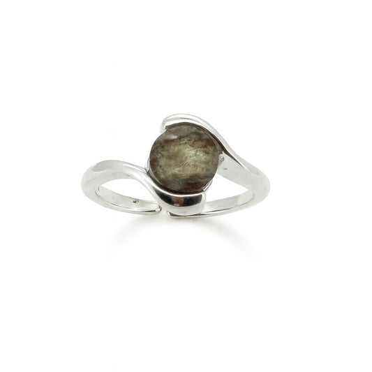 Natural Gemstone Wave Ring – Adjustable 925 Sterling Silver