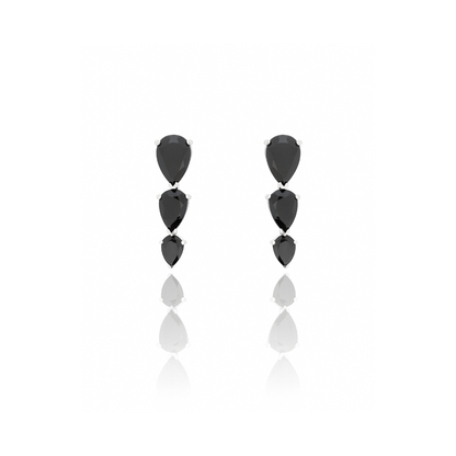 Natural Black Onyx Stud Earrings – 925 Sterling Silver