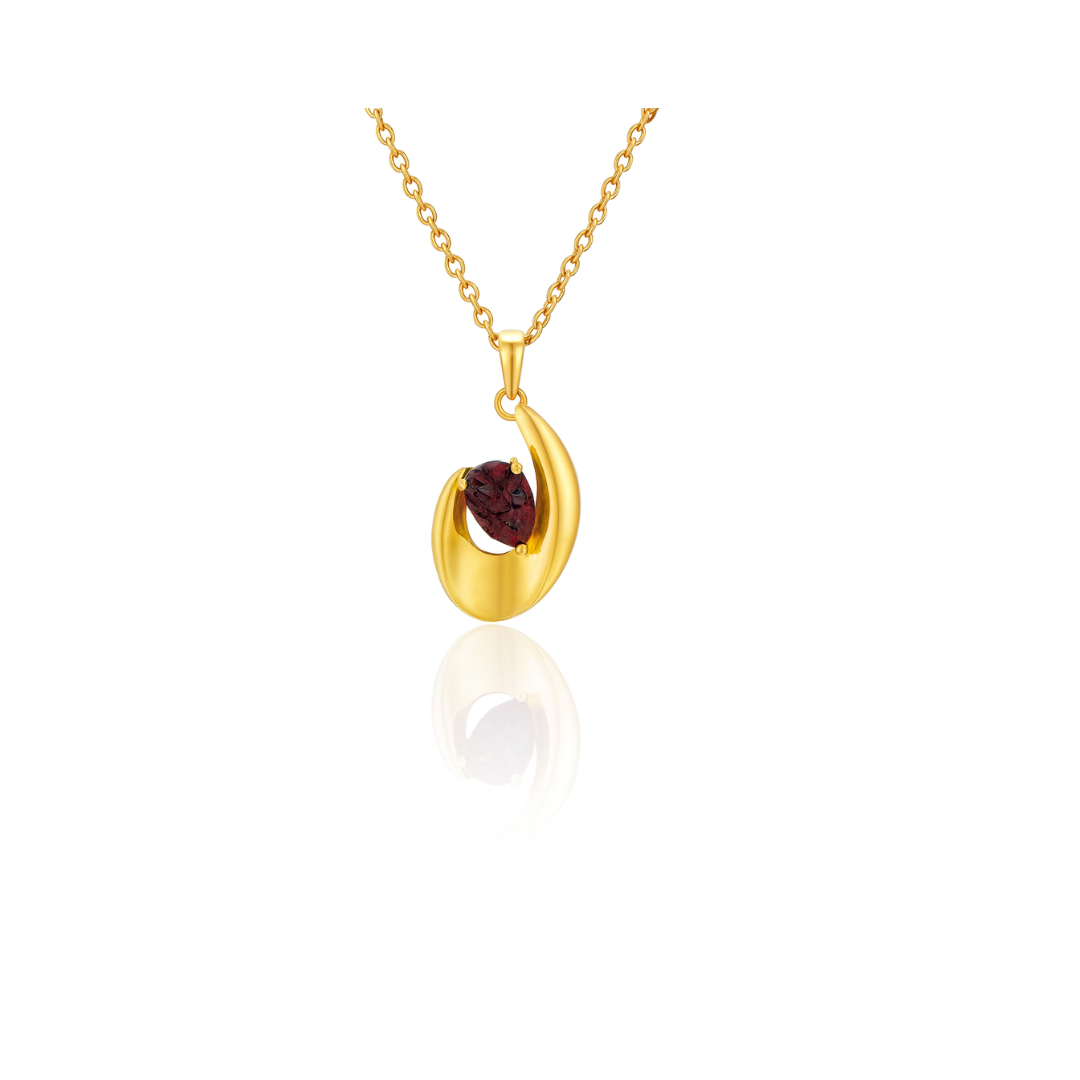 Natural Gemstone - 18K Gold Vermeil Pendant