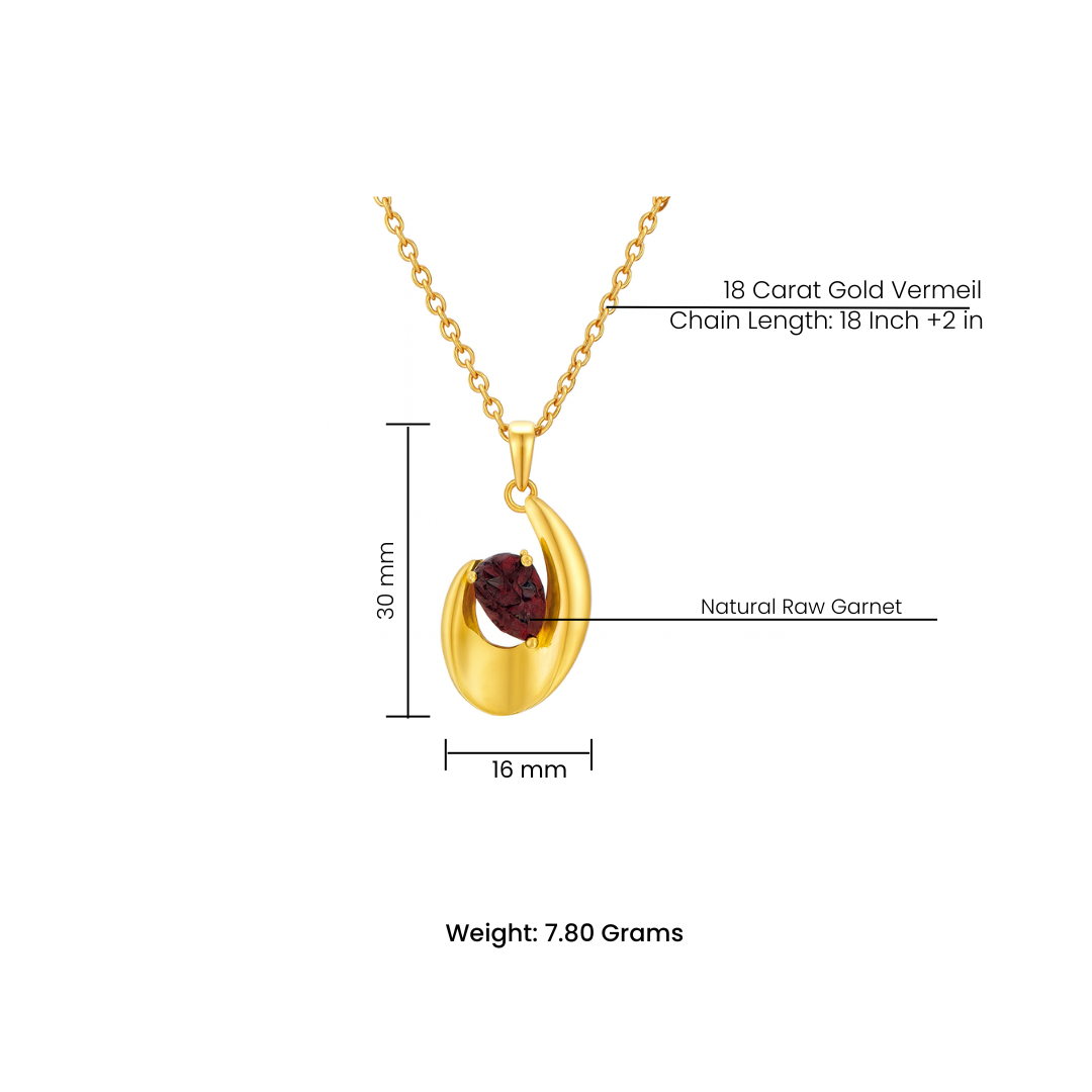 Natural Gemstone - 18K Gold Vermeil Pendant