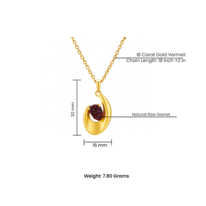 Natural Gemstone - 18K Gold Vermeil Pendant