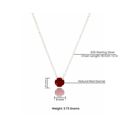 Natural Garnet Pendant – 925 Sterling Silver