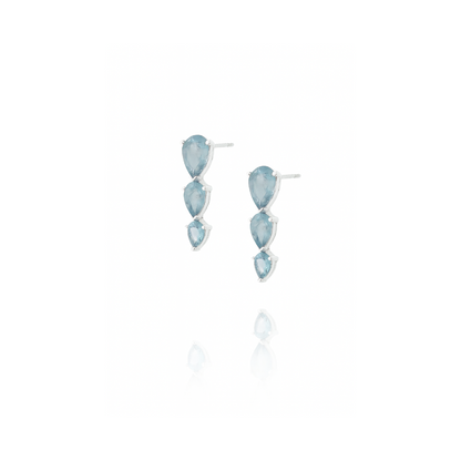 Aquamarine Stud Earrings - 925 Sterling Silver