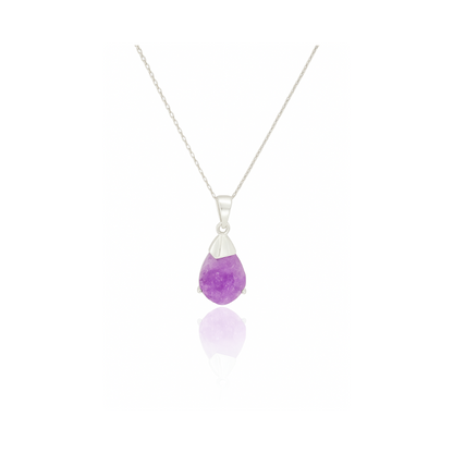 Raw Amethyst Pendant - 925 Sterling Silver