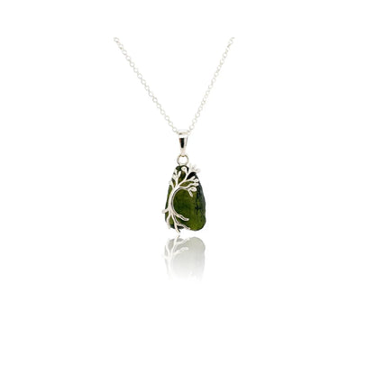 Natural Moldavite Pendant – 925 Sterling Silver