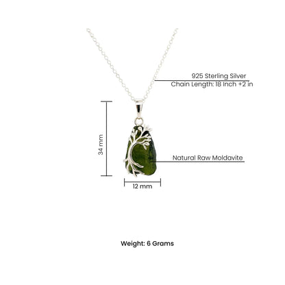 Natural Moldavite Pendant – 925 Sterling Silver