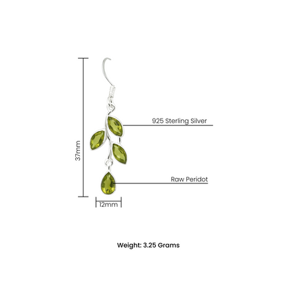 Peridot Earrings - 925 Sterling Silver