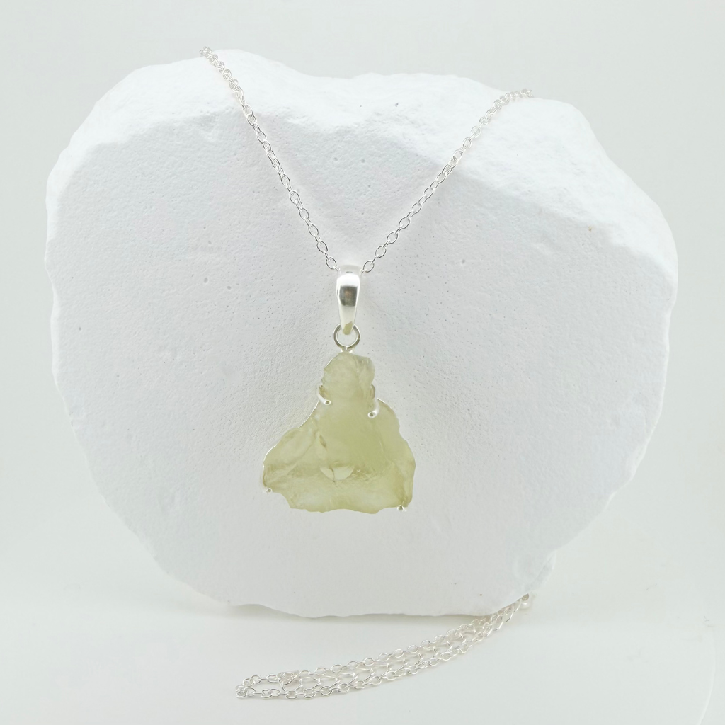 Libyan Desert Glass Pendant in Premium 925 Sterling Silver