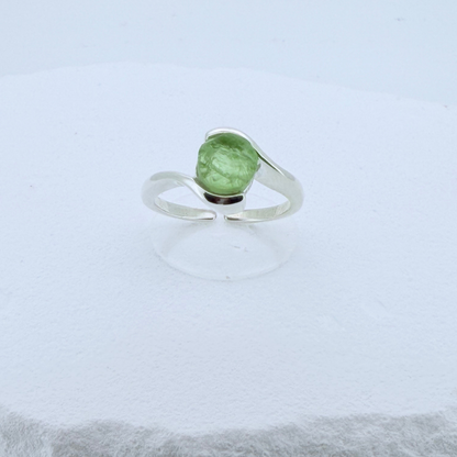 Natural Gemstone Wave Ring – Adjustable 925 Sterling Silver