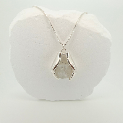 Healing Hands Pendant – 925 Sterling Silver - Moonstone or Amethyst