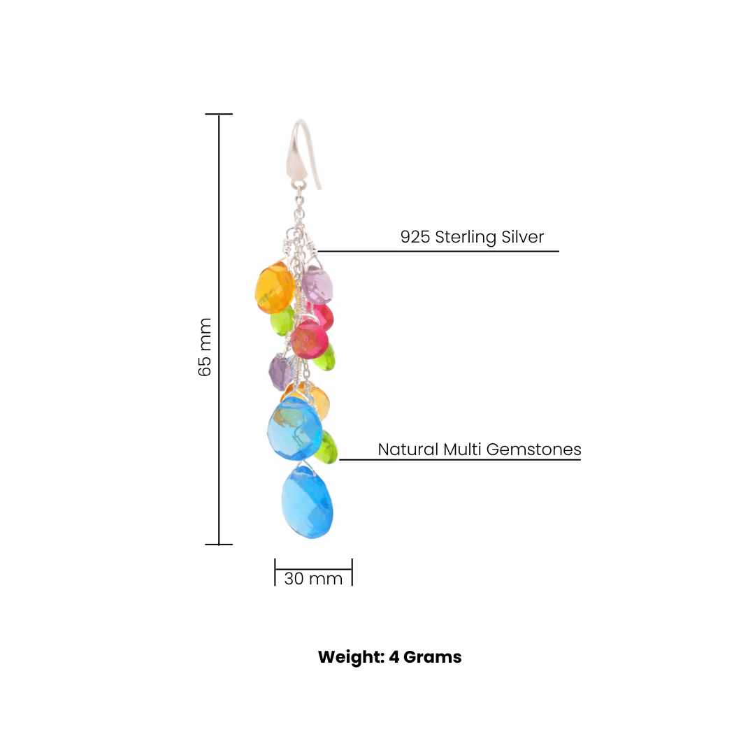 Natural Multi Gemstones Healing Earrings