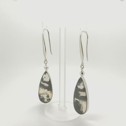 Natural Marcasite Earrings  - 925 Sterling Silver