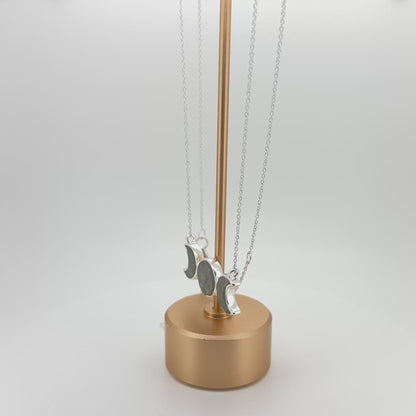 Natural Labradorite Triple Moon Pendant - 925 Sterling Silver