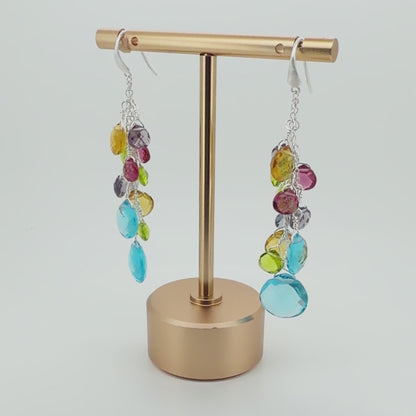 Natural Multi Gemstones Healing Earrings